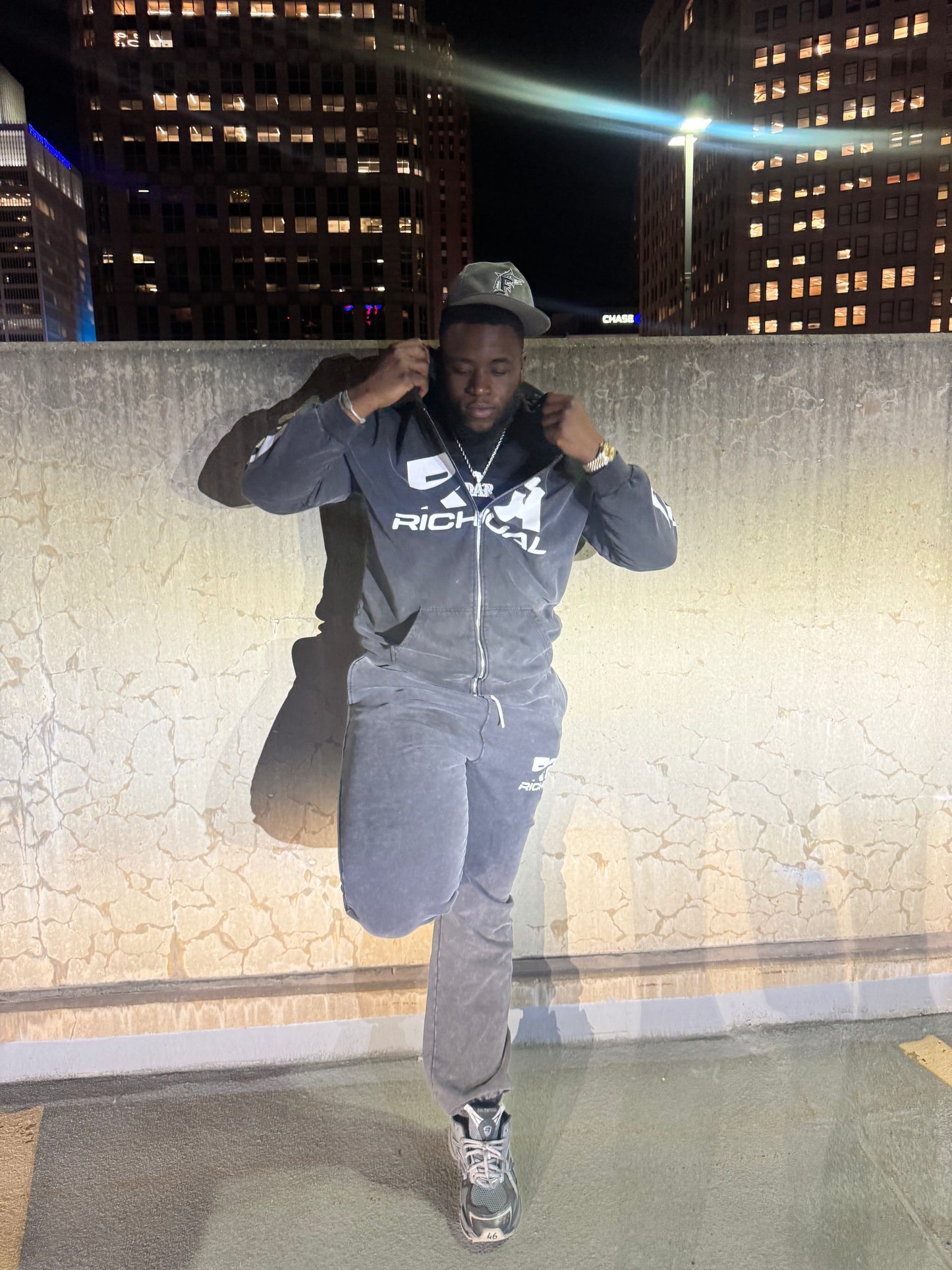 Black Richual Acid-Wash Tracksuit