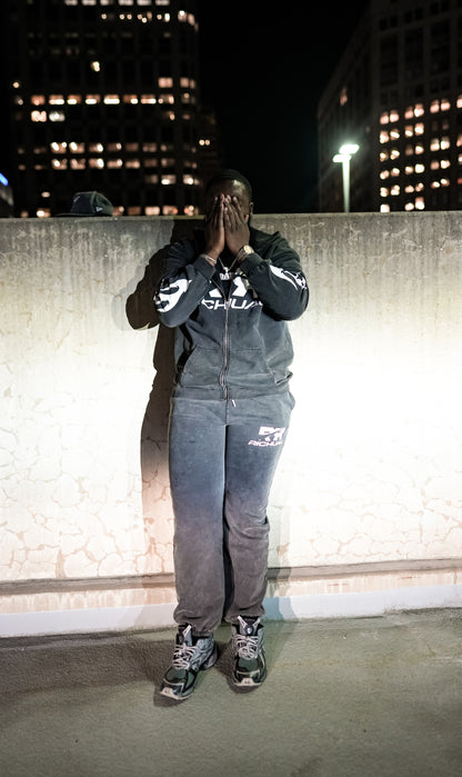 Black Richual Acid-Wash Tracksuit