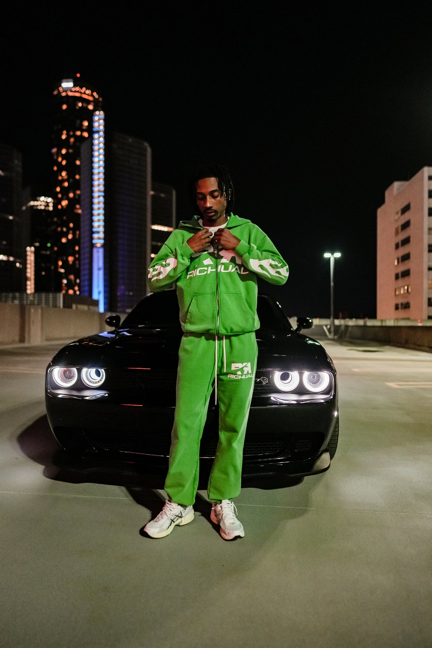 Green Richual Acid-Wash Tracksuit